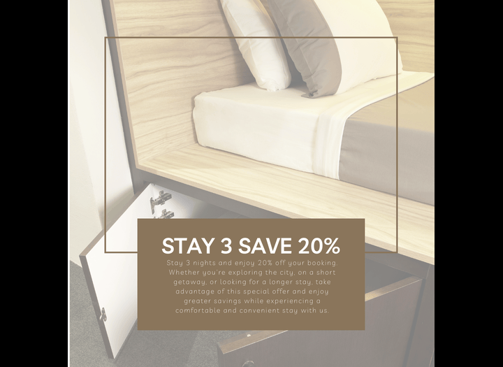 Stay 3 nights, save 20% The POD Boutique Capsule Hotel Singapore Stay 3 nights, save 20% The POD Boutique Capsule Hotel Singapore
