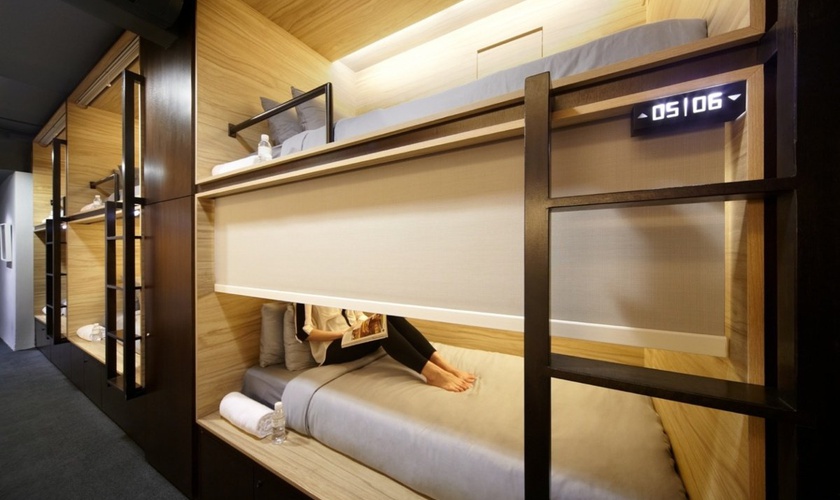 Side entry single pod The POD Boutique Capsule Hotel Singapore Side entry single pod The POD Boutique Capsule Hotel Singapore