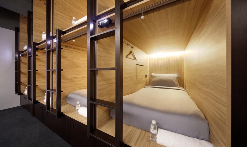 Front entry single pod  The POD Boutique Capsule Hotel Singapore