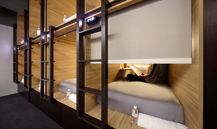 Front entry single pod  The POD Boutique Capsule Hotel Singapore