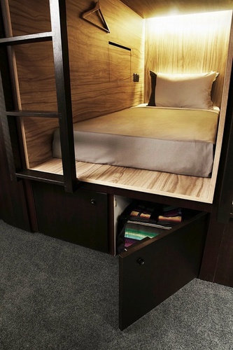 Front entry single pod the pod boutique capsule hotel singapore Front entry single pod the pod boutique capsule hotel singapore