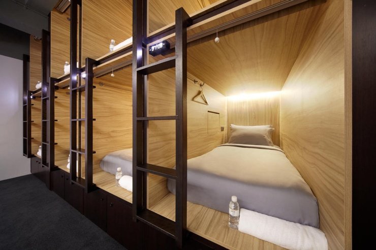 Front entry single pod  The POD Boutique Capsule Hotel Singapore